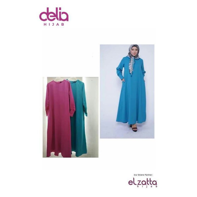 Baju Gamis Polos – Elzatta Gamis Frissa SOD– Delia Hijab