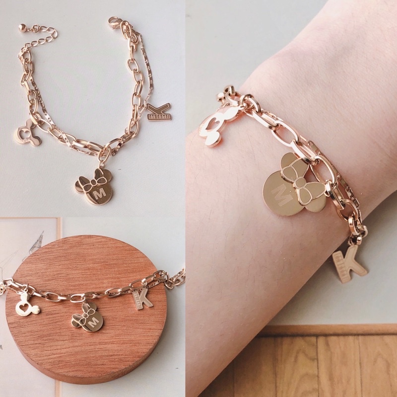 Gelang Rantai Charm Minnie Titanium RS99