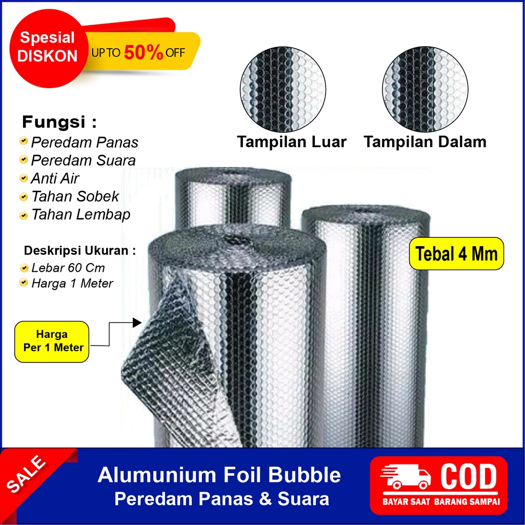 Bubble Aluminium Foil Bubble Alumunium Allumunium Peredam Panas Peredam Suara Atap Rumah Genteng