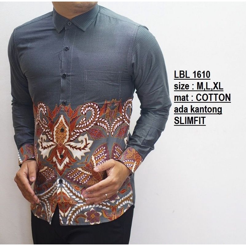 KEMEJA BATIK PRIA BAJU BATIK PRIA SLIM FIT KUALITAS MALL MEWAH LBL376