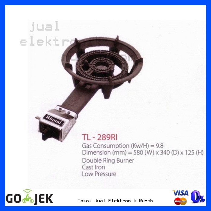 Kompor Gas 1 Tungku Rinnai - TL-289RI Kualitas Terbaik