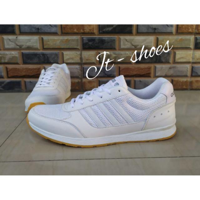 SEPATU ADIDAS RACER FULL PUTIH SEPATU PUTIH SEPATU PRIA SEPATU SNEAKERS-Putih polos