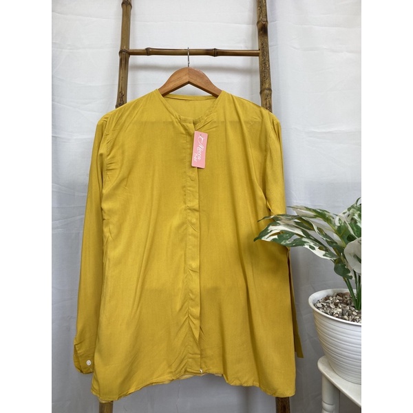MAUDY SHIRT BLOUSE WANITA RAYON PREMIUM-MUSTARD