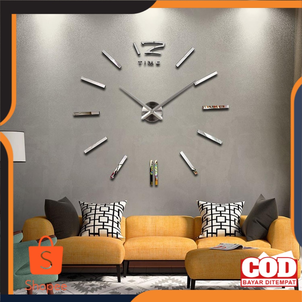 Jam Dinding Besar Diy Giant Wall Clock Quartz Creative Design Diy 103 Shopee Indonesia