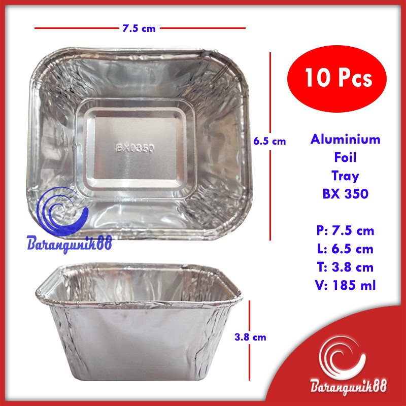 Aluminium Foil Tray BX350 @10pcs Aluminium Foil Cup BX 350 Kotak Persegi