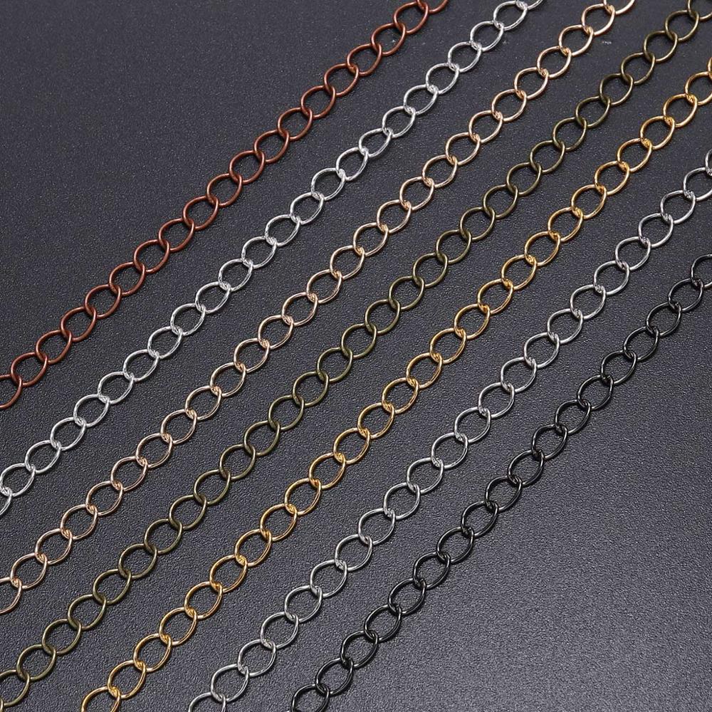 Extension Rantai Kalung Panjang 5m 10m Warna Silver Bronze Untuk Membuat Perhiasan Diy