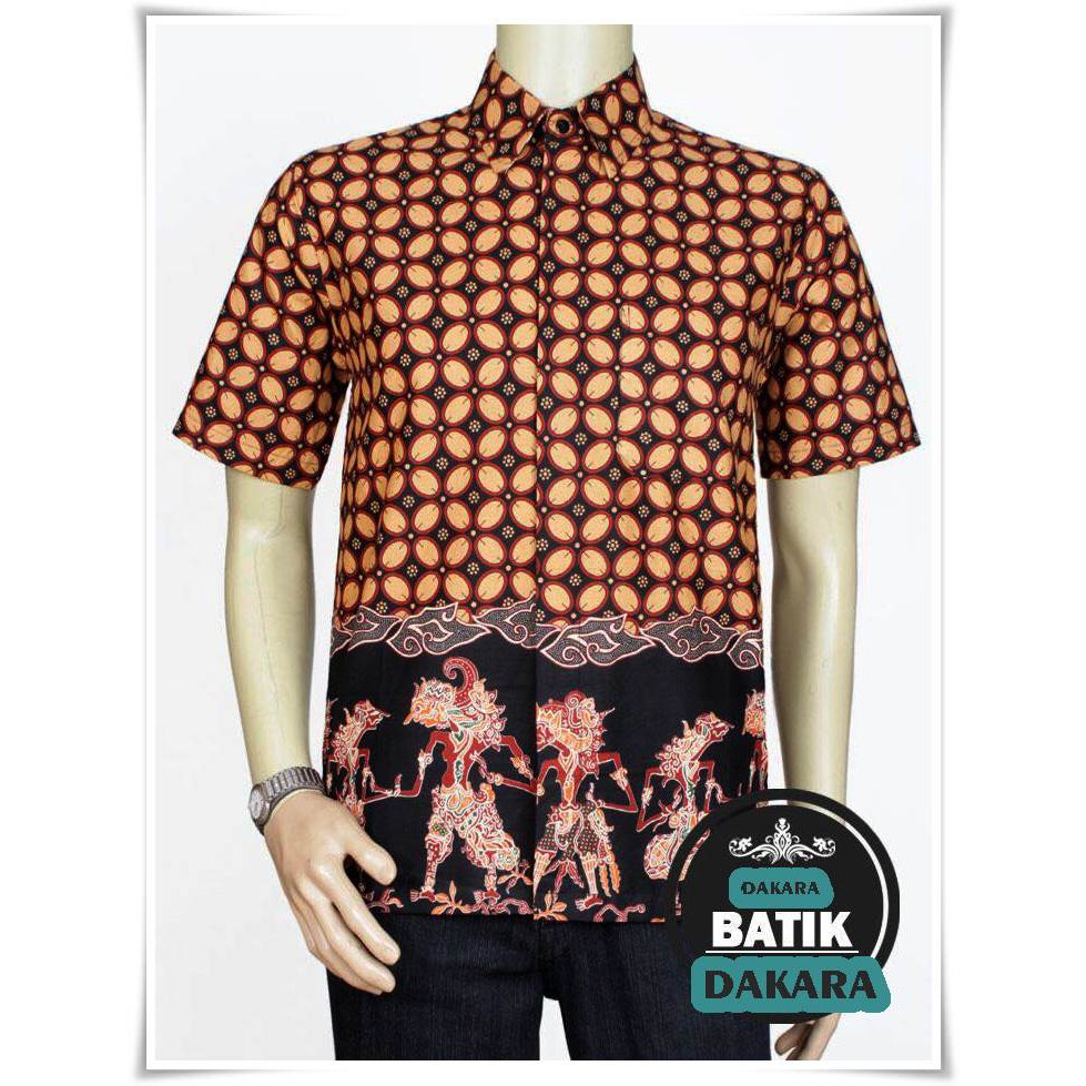BATIK COWOK WAYANG 058 KEMEJA BATIK UKURAN M L ATASAN PRIA BATIK BAJU BATIK MODERN
