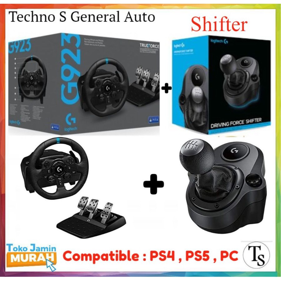Stir Mobil Logitech G923 Racing Wheel dan Pedals For PS4 / PS5 / PC  TRUEFORCE