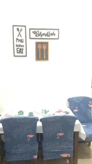(paket Hemat) Hiasan Dinding Frame Bismillah Dan Pray Before Eat Untuk Ruang Makan, Restoran