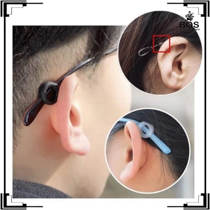 BOS - EARHOOK PENGAIT KACA MATA SILIKON BULAT 1pasang = 2pcs | KARET KACAMATA GLASSES