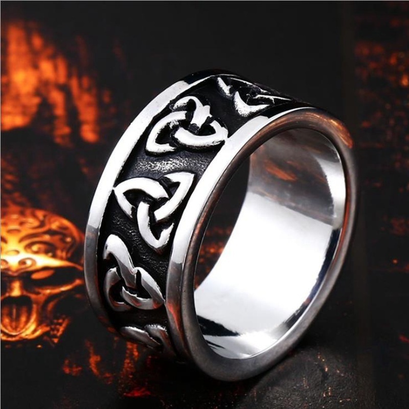 Cincin Pria Model Simpul Bahan Stainless Steel Untuk Hadiah