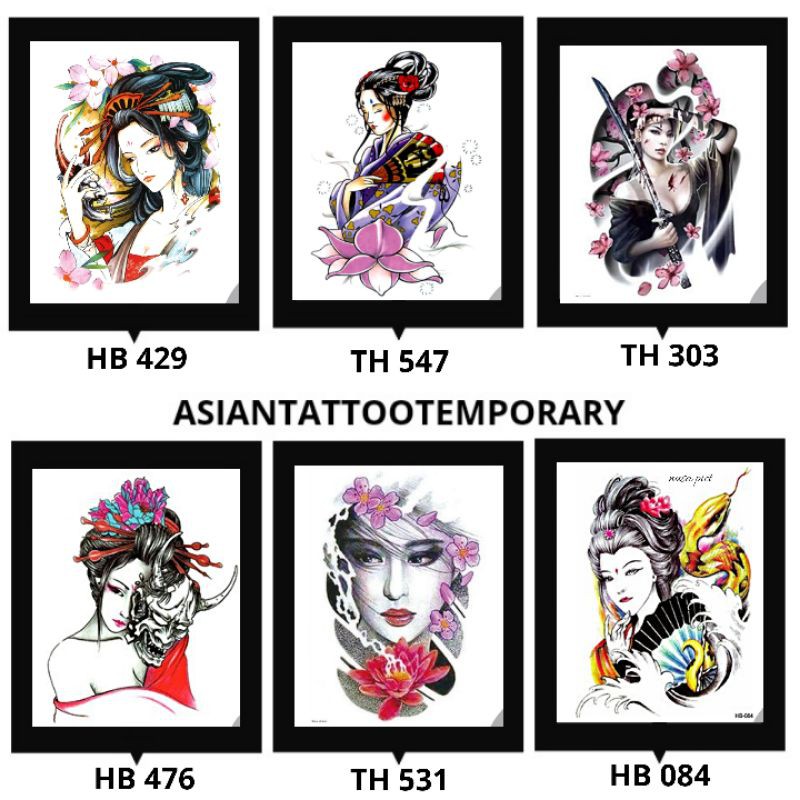 GEISHA Tato temporary ORIGINAL/Tatto temporer/desain cewe cina/ TERLARIS PROMO /asiantattootemporary