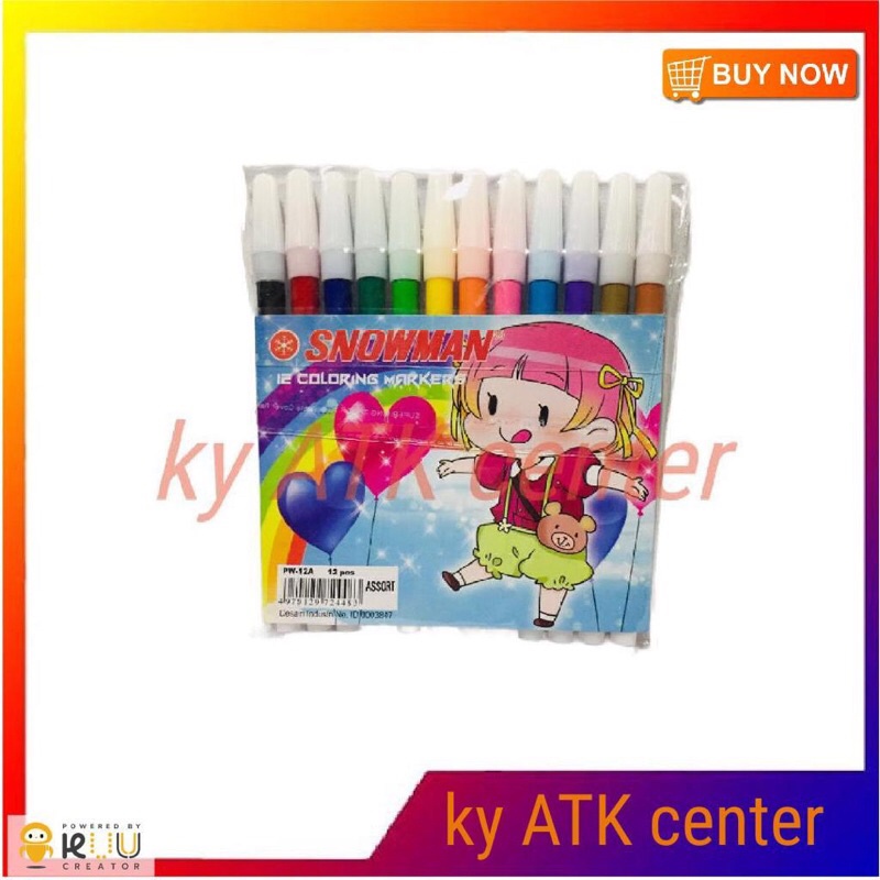 

Spidol Snowman Marker Kecil Pw 12 A / Spidol 12 Warna Snowman