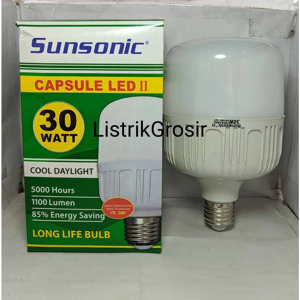 Sunsonic Lampu Bohlam Led Kapsul Tabung 5w 10w 15w 20w 30w Watt Sunsonic Grosir