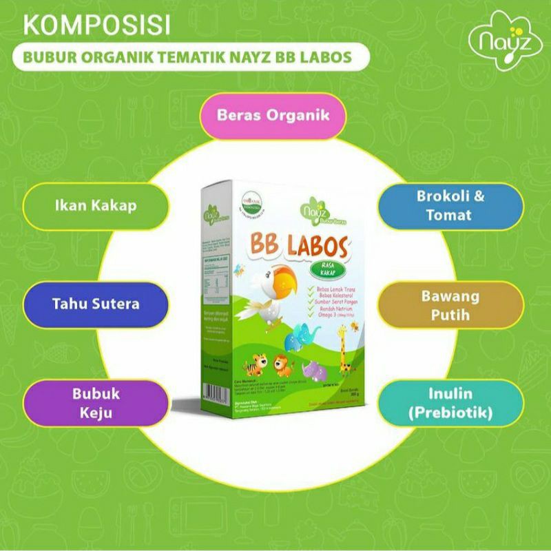 (HAFIZSTORE) FLASH SALE NAYZ BUBUR TEMATIK / BUBUR BERAS ORGANIK Bb Labos Lebrania Elhappy Tummy Yum