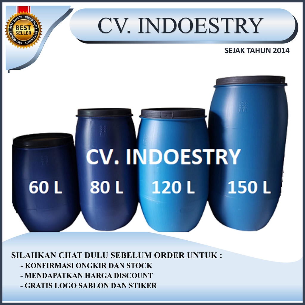 Tong Sampah Plastik HDPE 60 Liter Biru