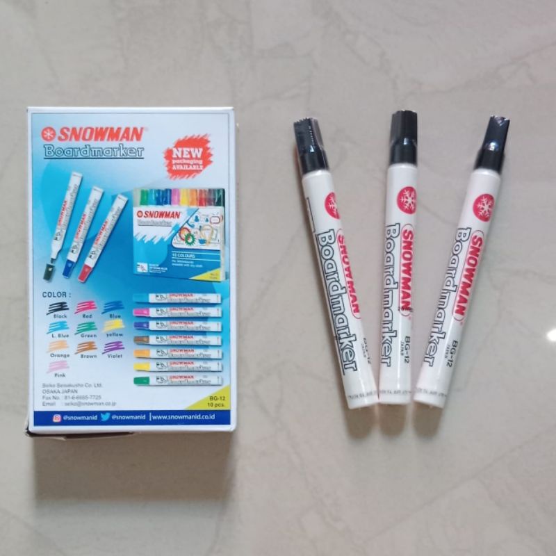 

Spidol Snowman Boardmarker BG-12 (Bisa dihapus)