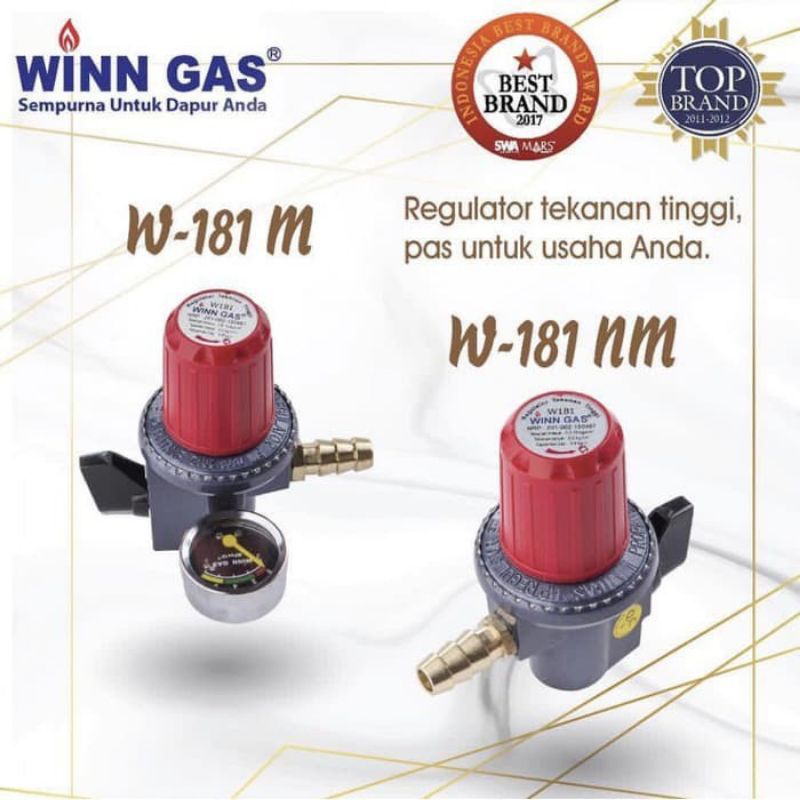 Regulator Selang Gas Winn Gas High Pressure W181NM/ W181M