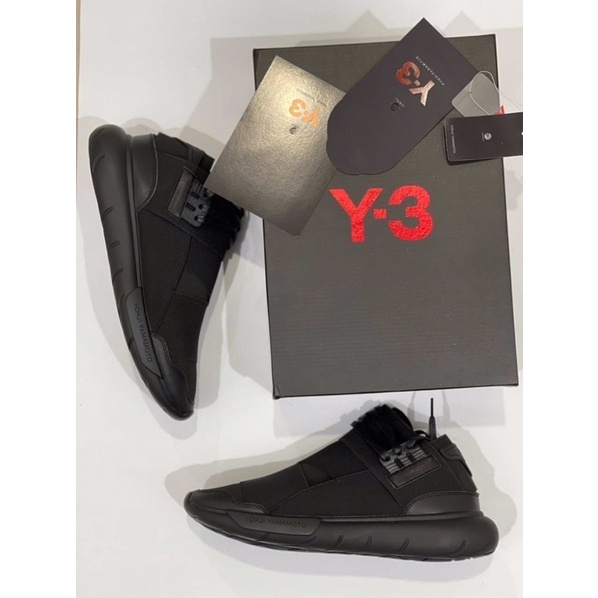 ADIDAS Y3 QASA HIGH IN TRIPLE BLACK SOLE COLLECTOR BNIB ORIGINAL MATERIAL
