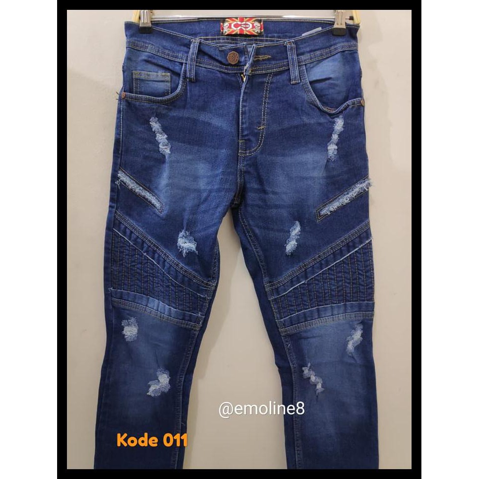 M3T2 Celana Jeans Pria / Celana Jeans Sobek Pria - Kode I, 28 K79J