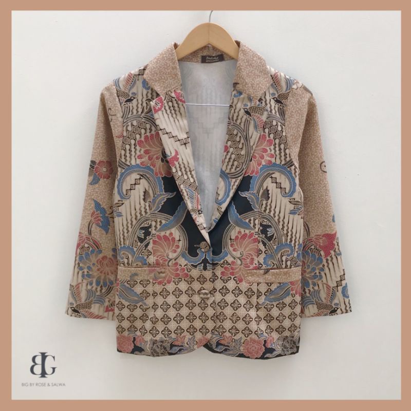 Blazer Batik Exclusive - Atasan Kerja Casual Formal Wanita Murah Katun Premium