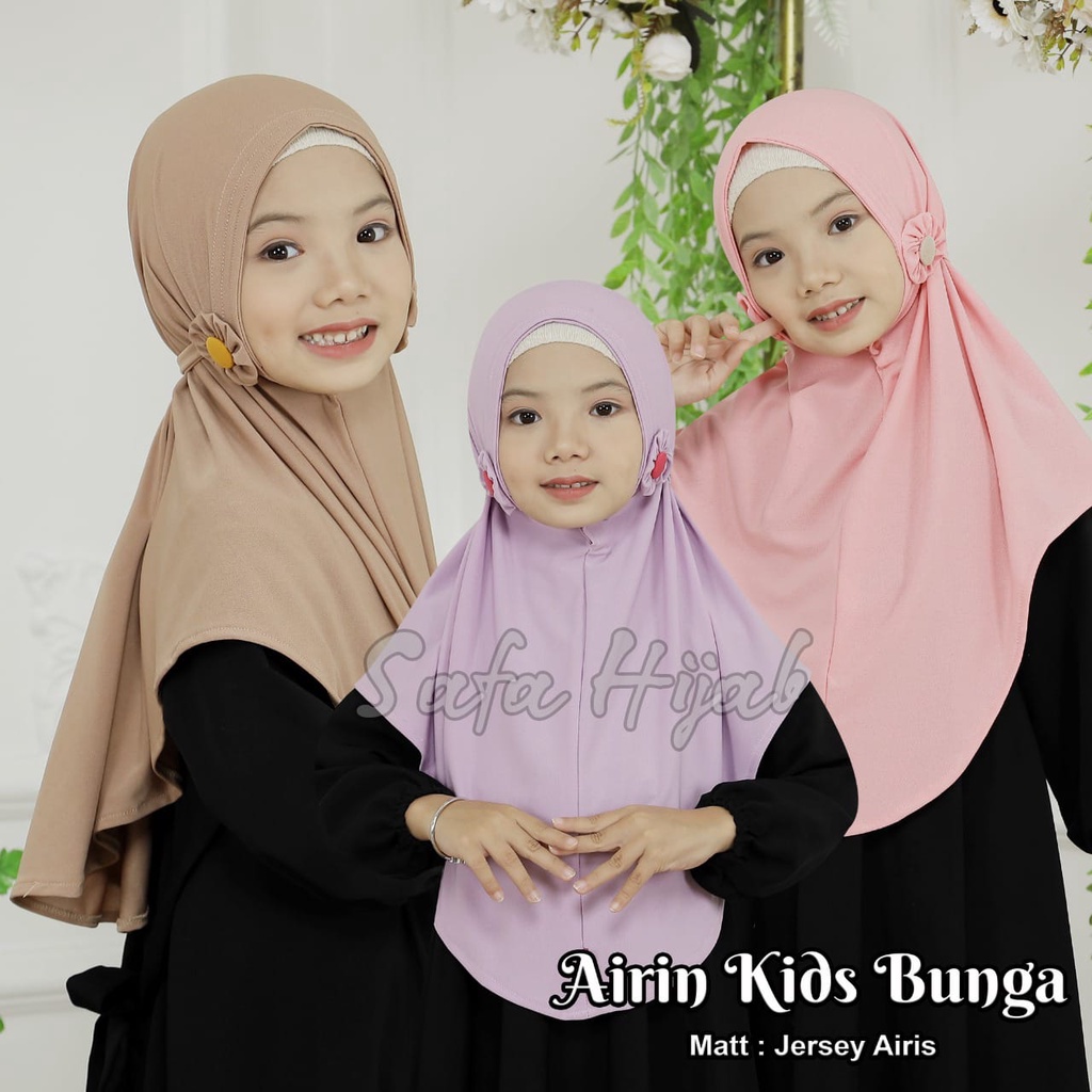 Kerudung Anak Jilbab Instan Anak Airin Kids Bunga Hijab Instan Tali Jersey Airis Safa Hijab