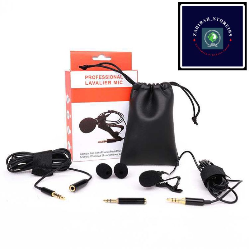 Paket Mic Clip On Professional Microphone Klip External HP Kamera