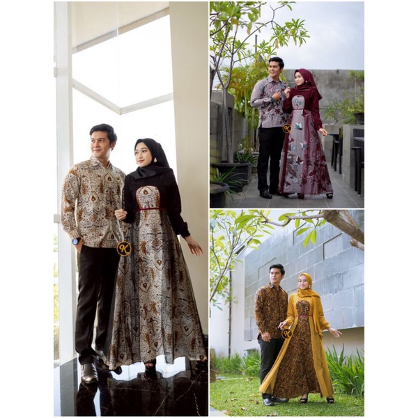Couple Kemeja Batik dan Gamis Brokat Burkat Broklat