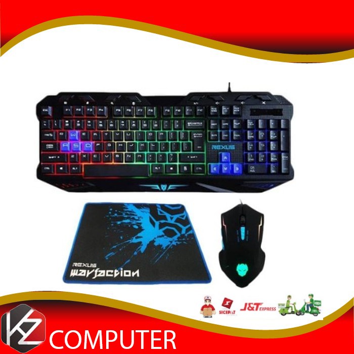 Keyboard Mouse Gaming Rexus Warfaction Vr1 Backlight 1