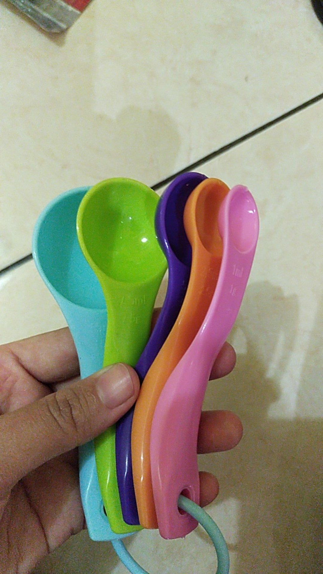 Sendok Takar Ukur Measuring Spoon Set Isi 5 Pcs Warna Warni Random