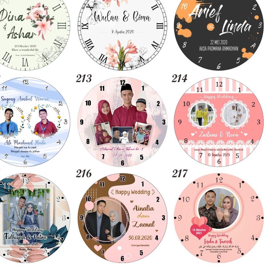 KADO WEDDING, KADO NIKAH,  DESAIN KARIKATUR, JAM DINDING CUSTOM, KADO ULANG TAHUN, PERNIKAHAN, WISUD