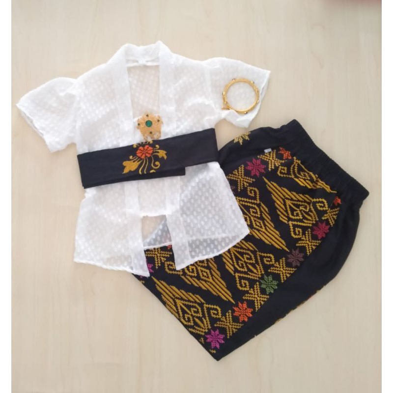 0-8 tahun free bandana SET KEBAYA MOSCEPE+KAMEN OBI BORDIR ANAK