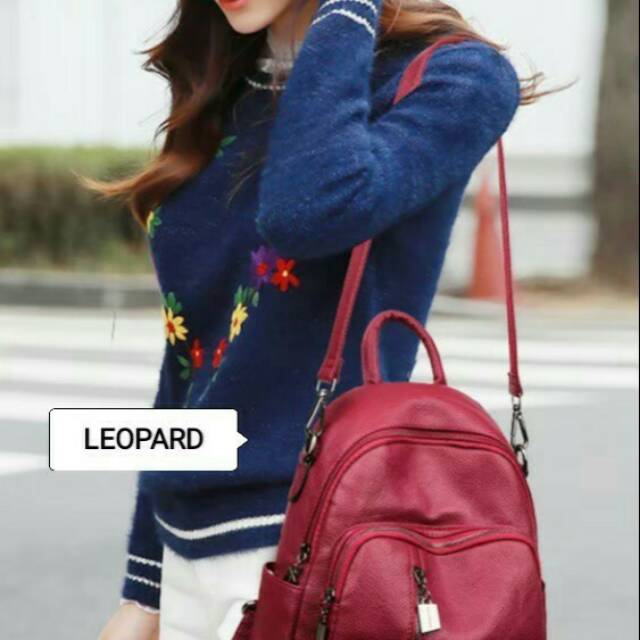 Tas ransel wanita leopard