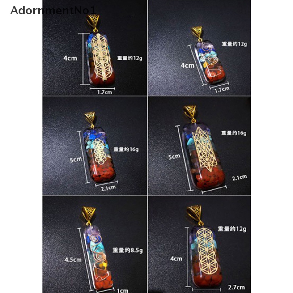 (AdornmentNo1) Kalung Jimat 7 Chakra Liontin aura Alami Untuk Pria / Wanita