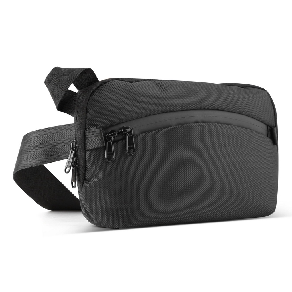 ANT PROJECT - Sling Bag Pria Water Resistant CROME Black