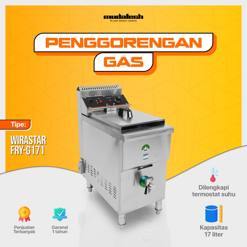 Penggorengan Gas Deep Fryer FRY-G171 Penggoreng Ayam Thermostat