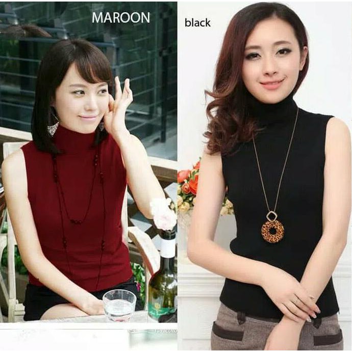 Turtleneck Sleeveless Knitted