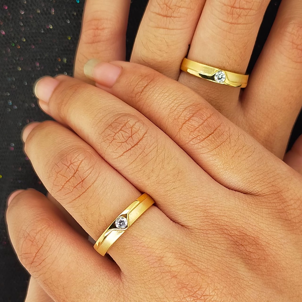 Cincin nikah Emas 17K - 1 Pasang 6 gr Kadar 750 - 30