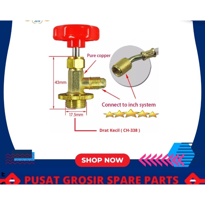 Can tape valve 338 / kran freon 338 deat kecil