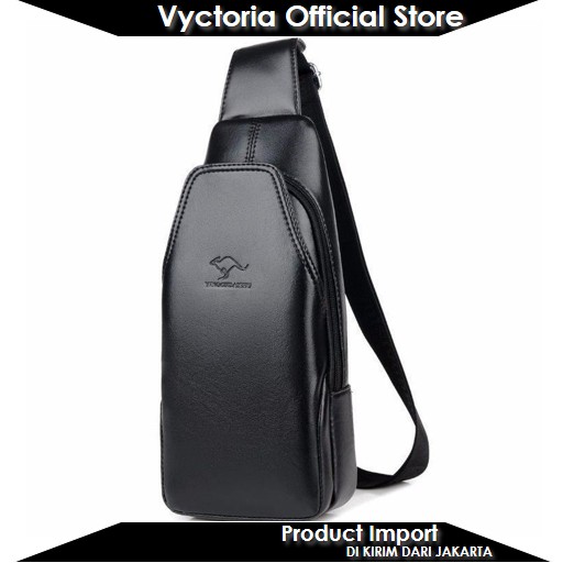 (COD) Vyctoria VOS0021 Tas Selempang Slingbag Pria Crossbody Multifungsi Import Jakarta JT0021 0021