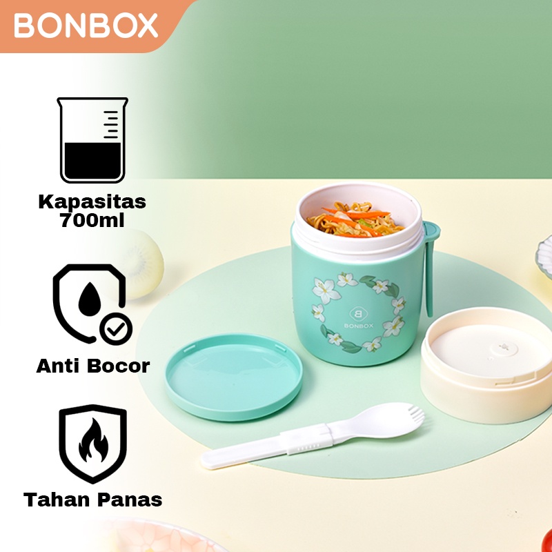 TEMPAT MAKAN SET BONBOX Kotak Makan Plastik Multifungsi Lunch Box Susun Microwaveable Food Grade Material BTW30 BTW20