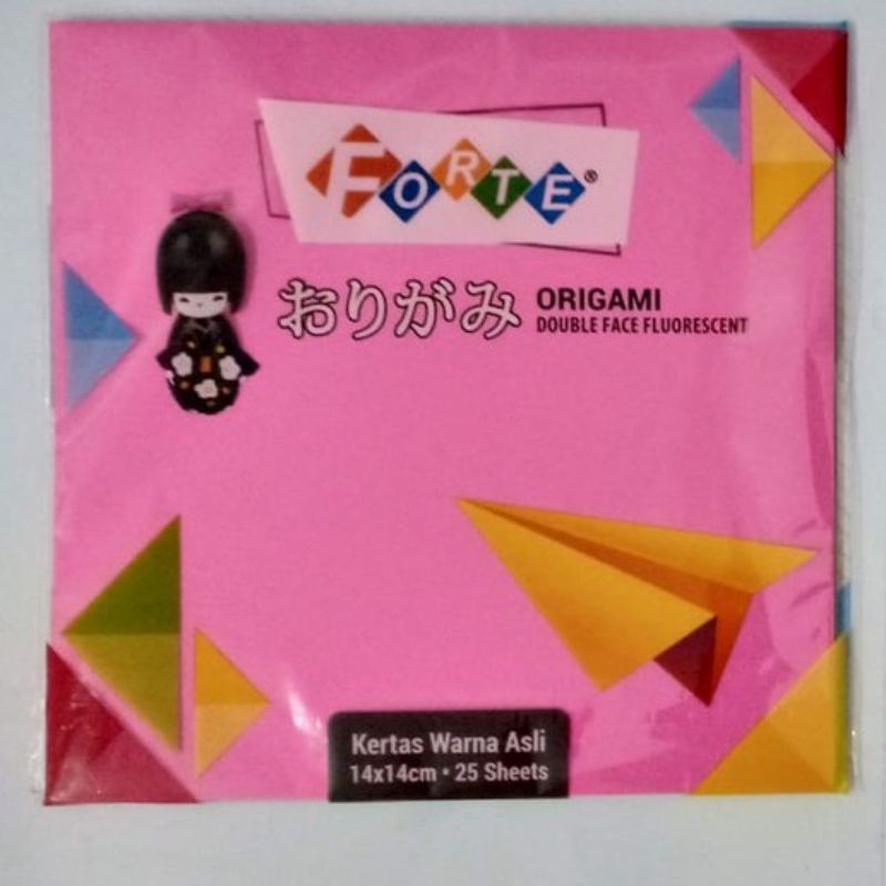

origami kertas lipat Forte 2 sisi double side 14 x 14 cm