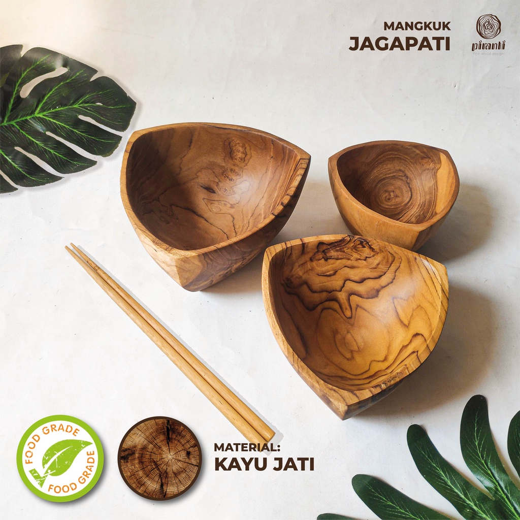 PIRANTI SOUVENIR MANGKOK MANGKUK KAYU MAKAN MIE RAMEN SUP LUCU MURAH BESAR KECIL SET