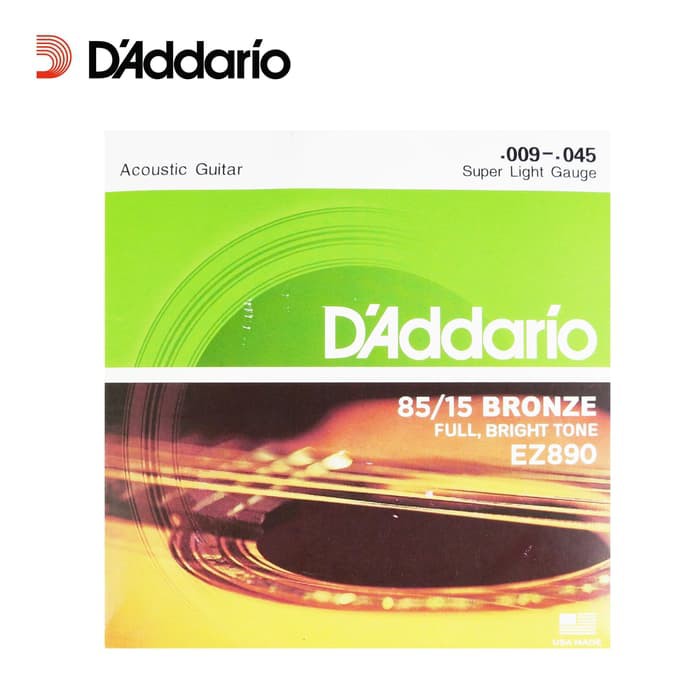 Senar Gitar Akustik D'Addario (09) EZ890 Super Light Gauge Daddario