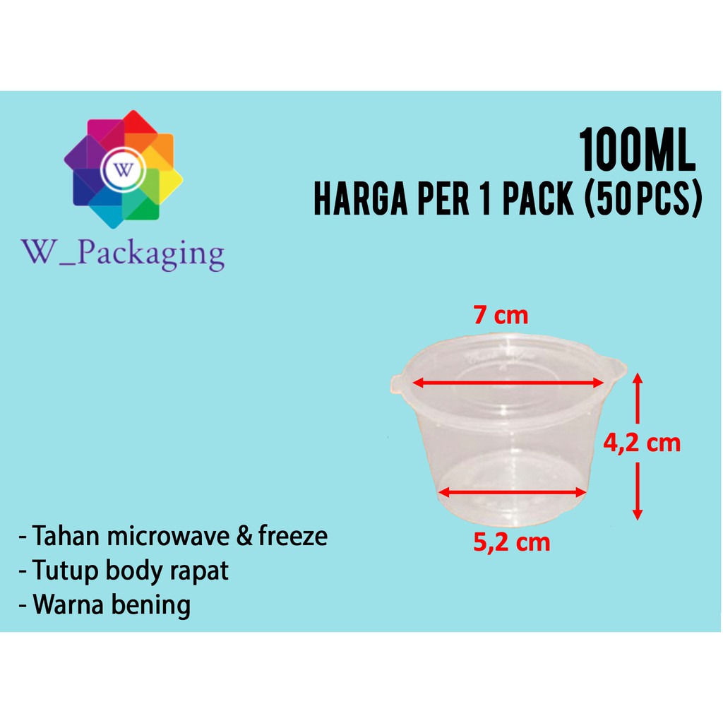 Thinwall tempat puding plastik murah 100 ml/Cup puding sauce 100ml