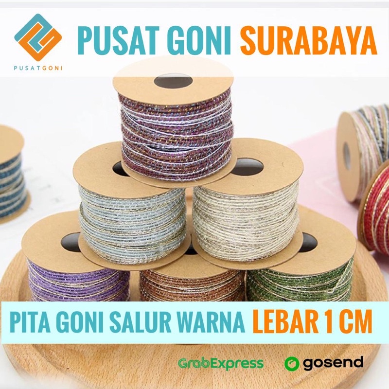 

Pita Goni Salur Warna 1cm - Pita Warna - Pita Bungkus Kado - Vintage Jute Ribbon - Pita Goni Surabaya - Party Wedding Dekorasi