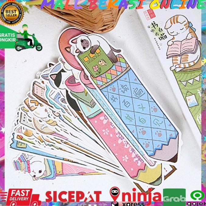 

(1pcs) Pembatas Buku Bentuk Cute Cat Bookmark Motif Kartun Kucing Lucu