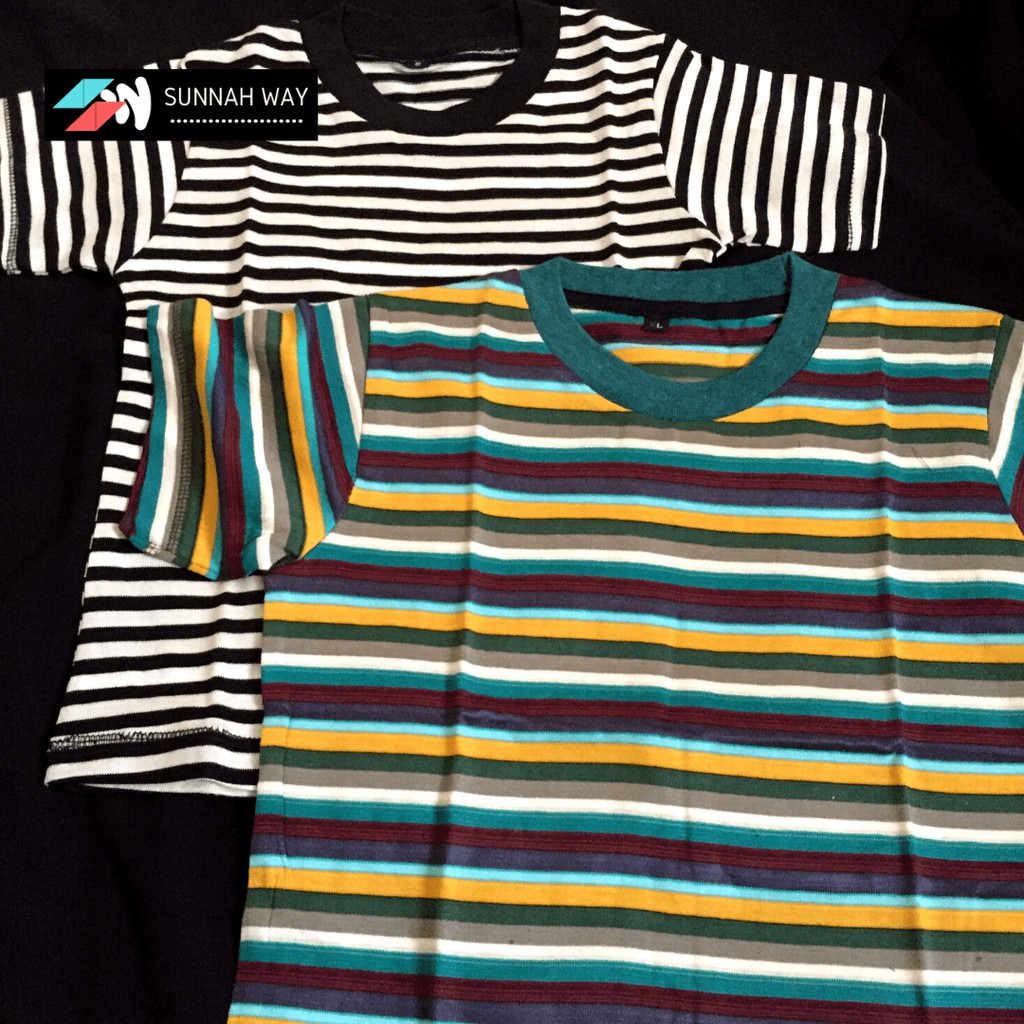 Baju Kaos Salur Garis Anak Laki Laki Perempuan Pekanbaru High Quality