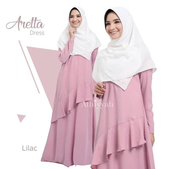 GAMIS ARETTA DRESS LILAC ATHIYYAH BAJU GAMIS PESTA WANITA TERBARU