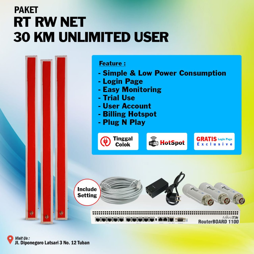 Paket BTS Wifi Rt Rw Net 30 Km 200 User